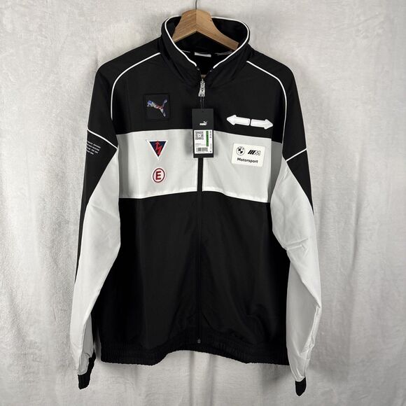 Puma BMW M Motorsport SDS 2.0 Badge Lightweight Jacket Sz Large Black White NWT - Picture 1 of 8